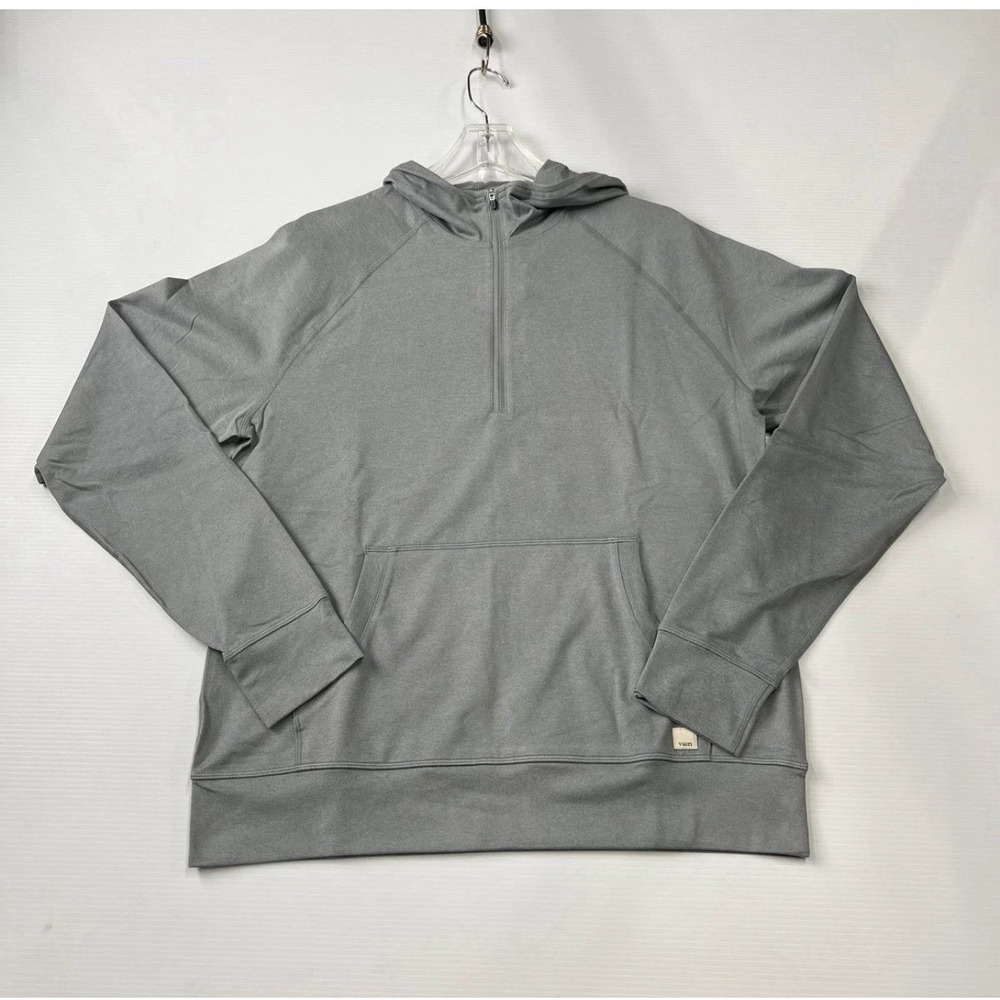 Vuori Ponto Performance Half Zip Hoodie Mens Large Steel Heather Dreamknit V244